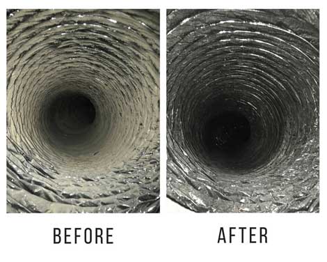Before and after image of a furnace showcasing the transformation by Paragon Services Pros.