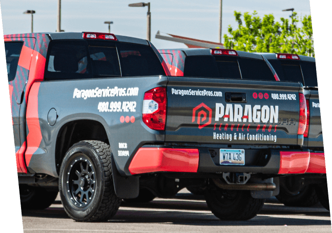 A Paragon Service Pros truck featuring vibrant and eye-catching wraps, showcasing their professional branding and services.