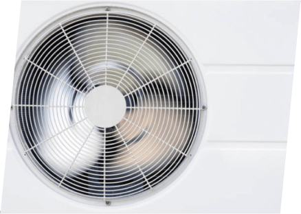 A white air conditioner featuring a fan, branded with the Paragon Service Pros logo.