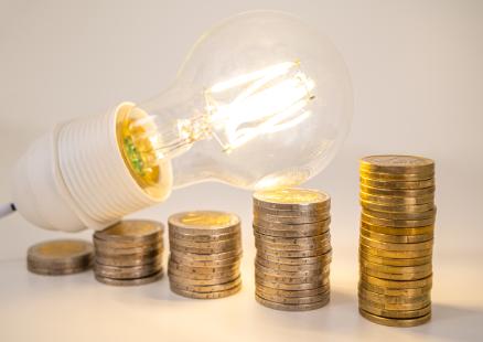 A light bulb beside a stack of coins on a table, symbolizing innovative ideas and financial growth by Paragon Service Pros.